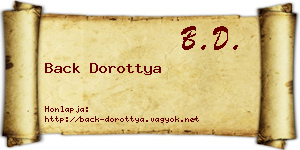 Back Dorottya névjegykártya